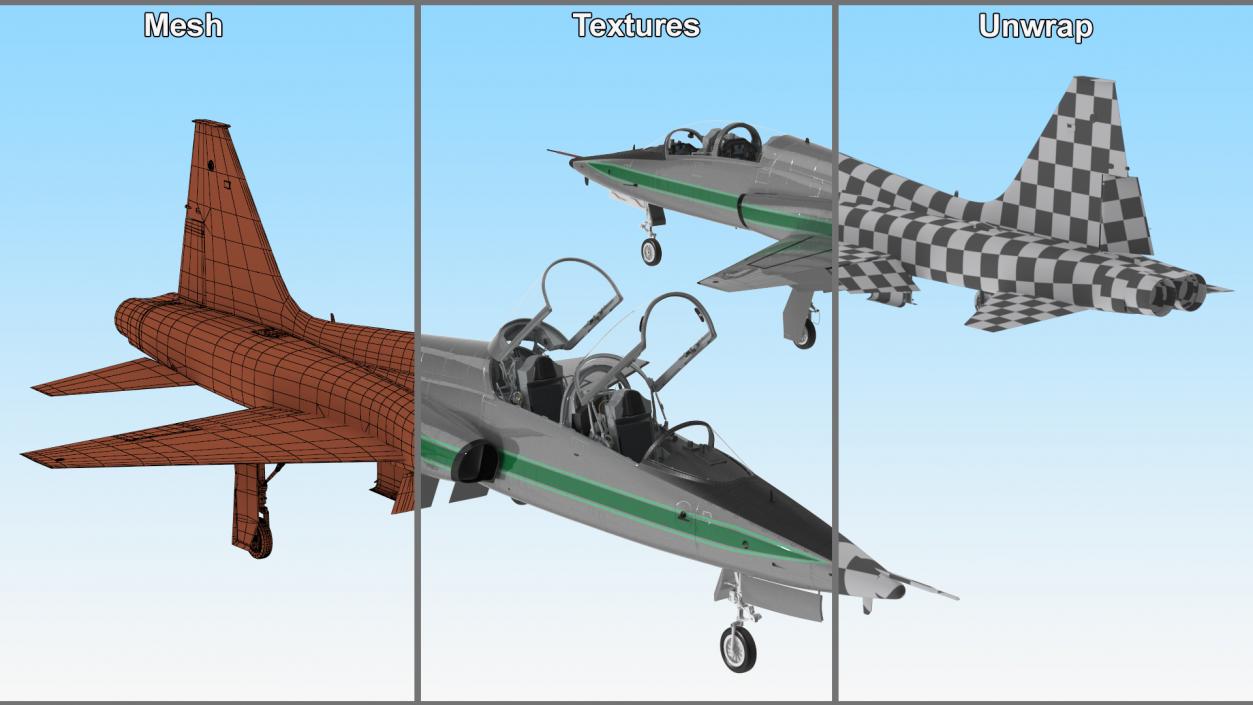 3D Two-seat Supersonic Jet Trainer Grey Rigged model