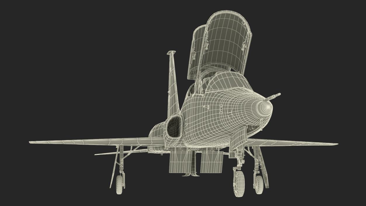 3D Two-seat Supersonic Jet Trainer Grey Rigged model