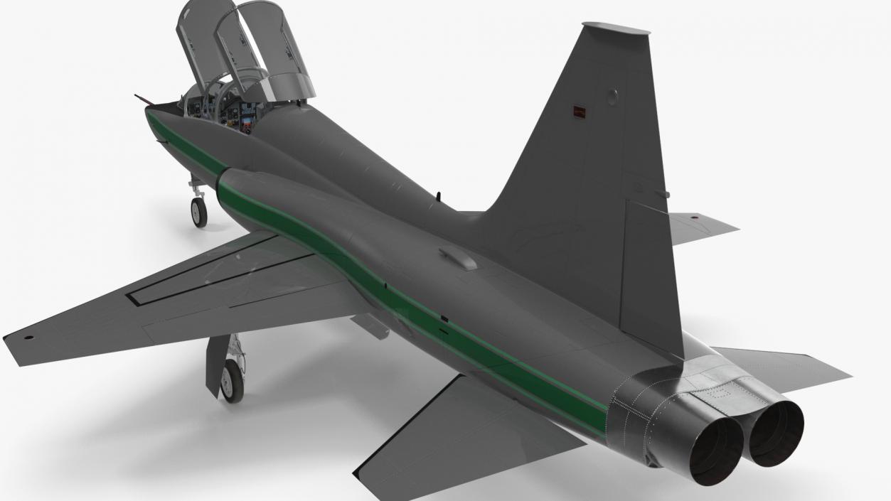 3D Two-seat Supersonic Jet Trainer Grey Rigged model