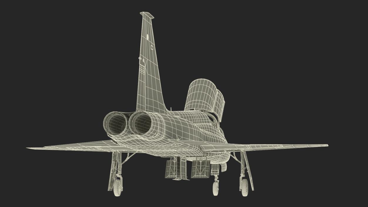 3D Two-seat Supersonic Jet Trainer Grey Rigged model