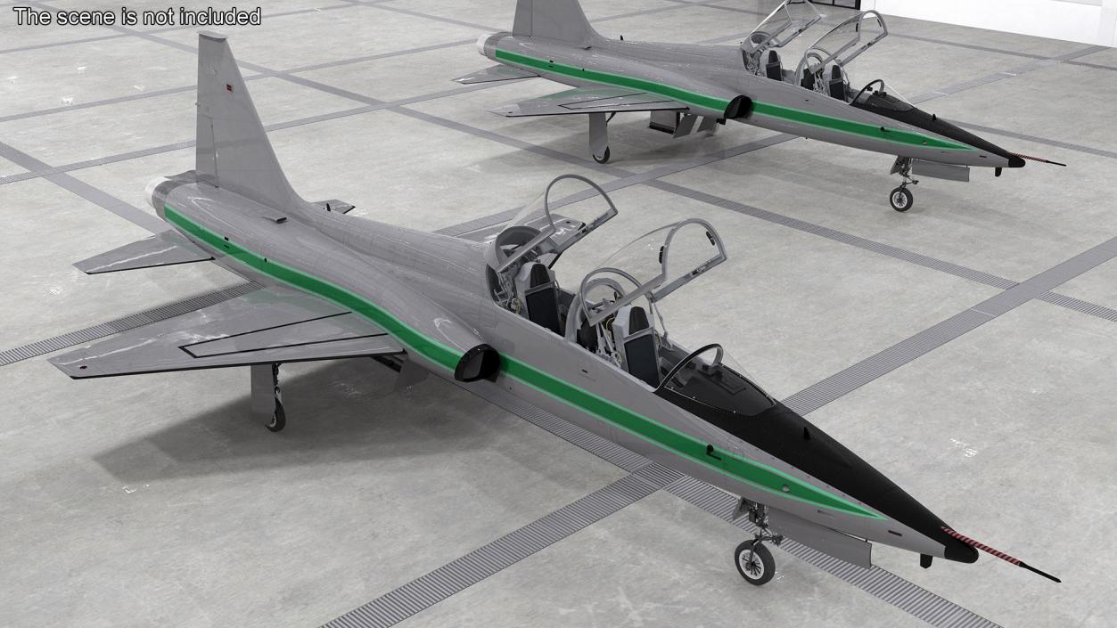 3D Two-seat Supersonic Jet Trainer Grey Rigged model