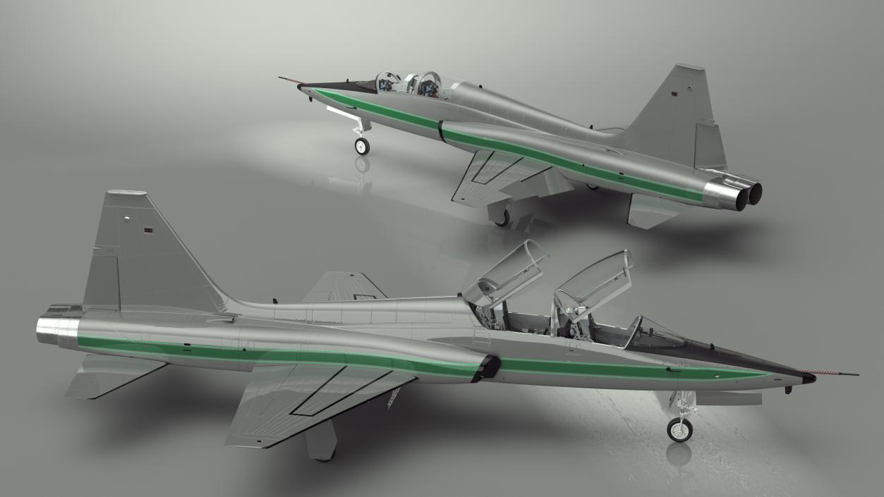 3D Two-seat Supersonic Jet Trainer Grey Rigged model