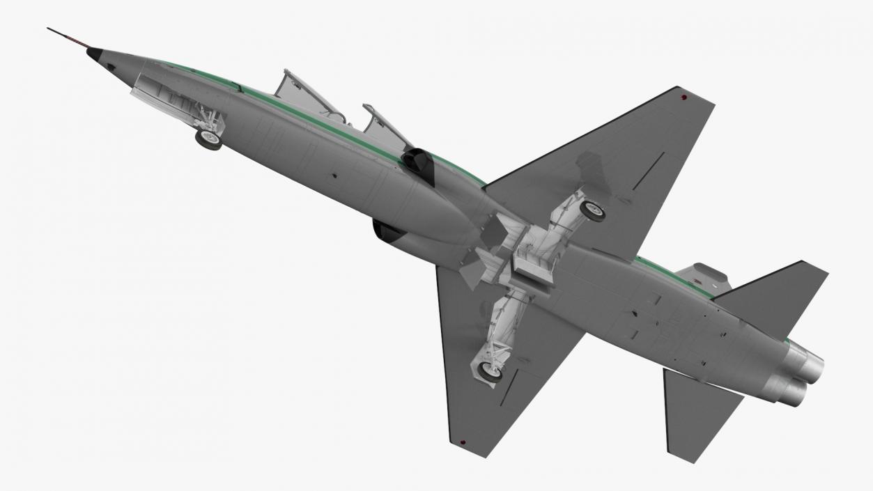 3D Two-seat Supersonic Jet Trainer Grey Rigged model