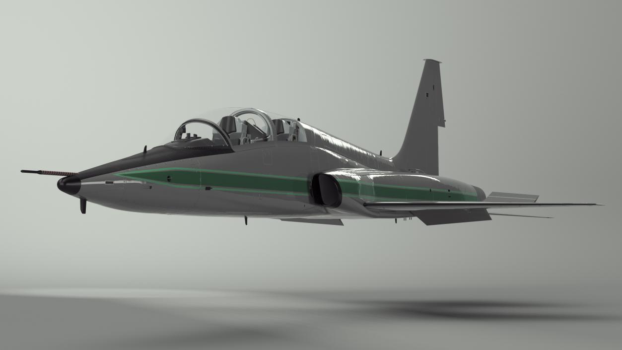 3D Two-seat Supersonic Jet Trainer Grey Rigged model