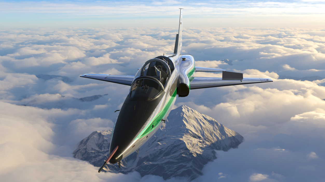 3D Two-seat Supersonic Jet Trainer Grey Rigged model