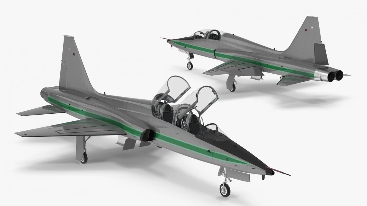 3D Two-seat Supersonic Jet Trainer Grey Rigged model