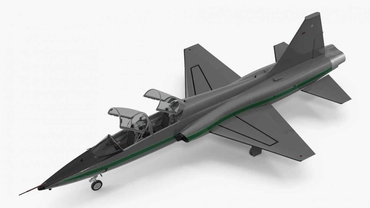 3D Two-seat Supersonic Jet Trainer Grey Rigged model