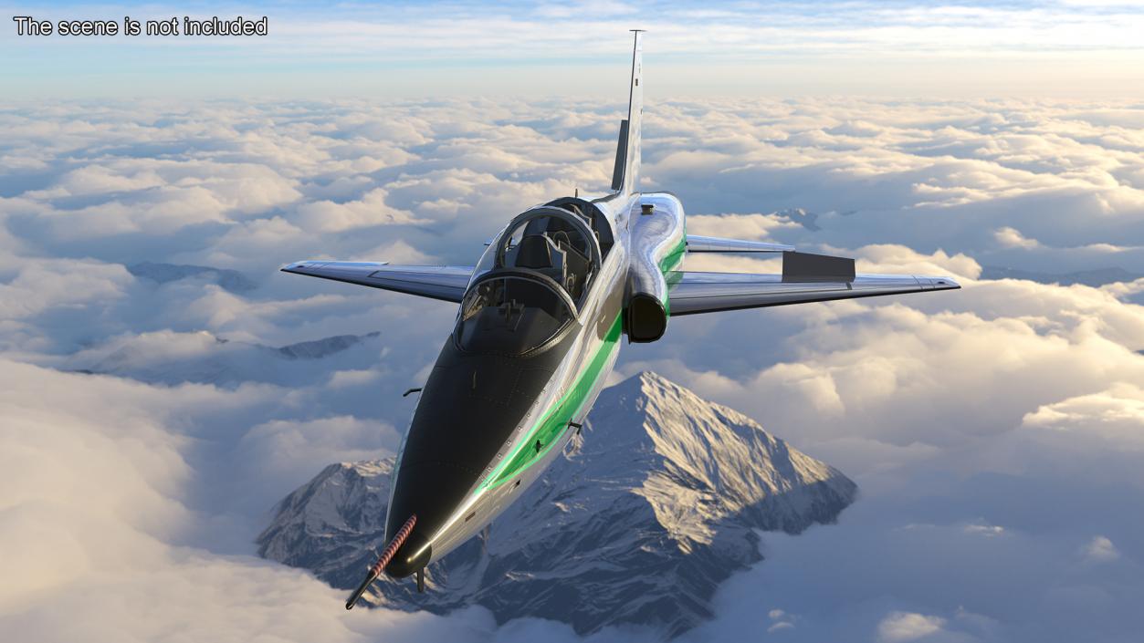 3D Two-seat Supersonic Jet Trainer Grey Rigged model