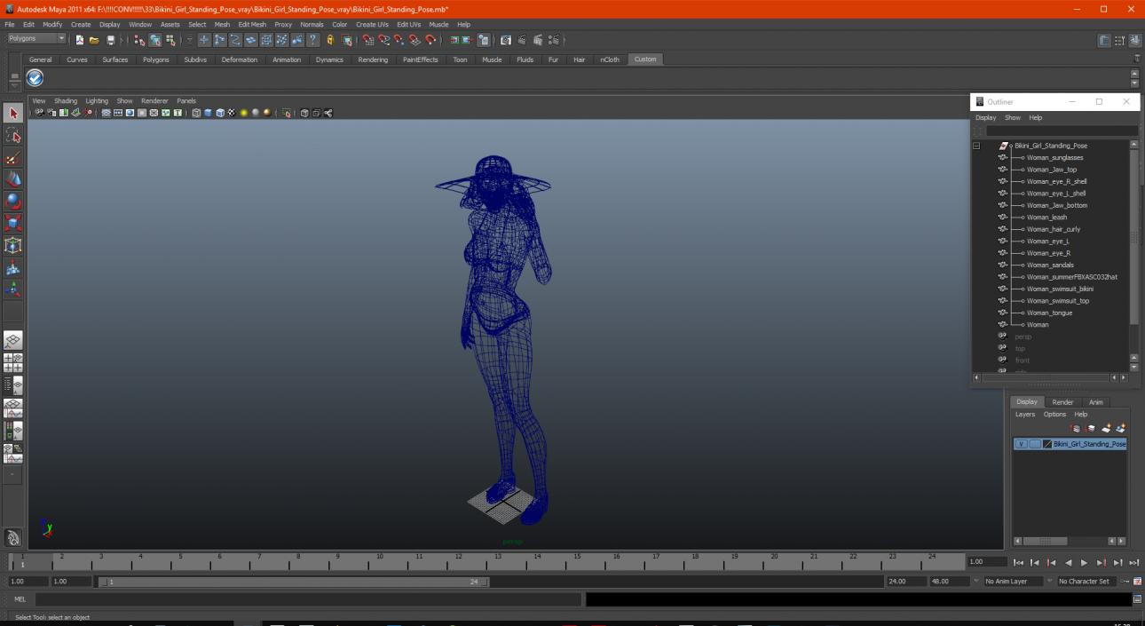 3D Bikini Woman Standing Pose