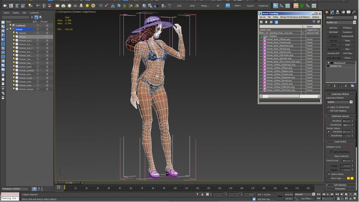 3D Bikini Woman Standing Pose