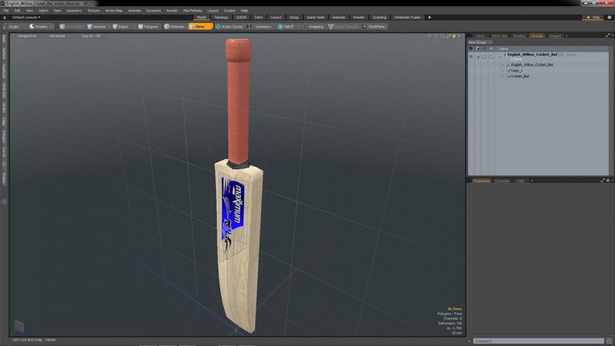 3D English Willow Cricket Bat