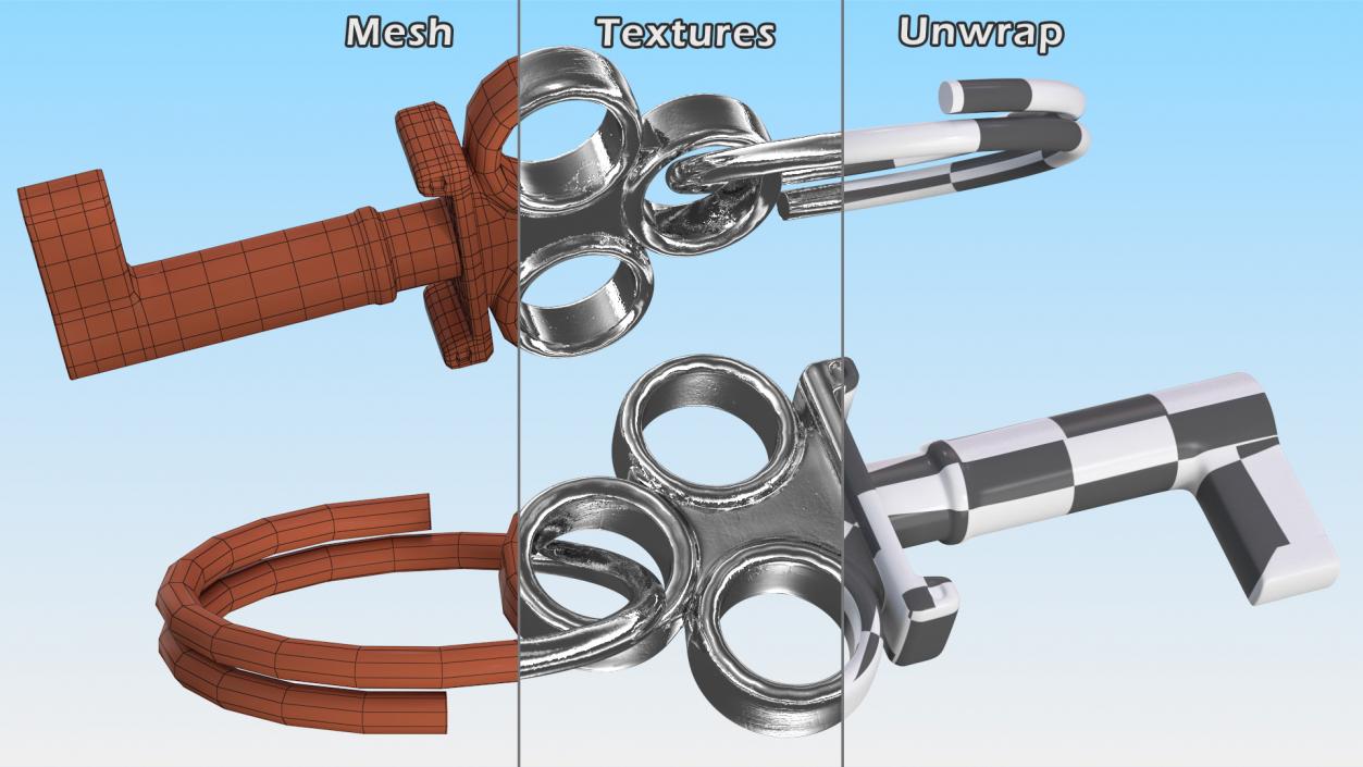 3D Handcuffs Key model