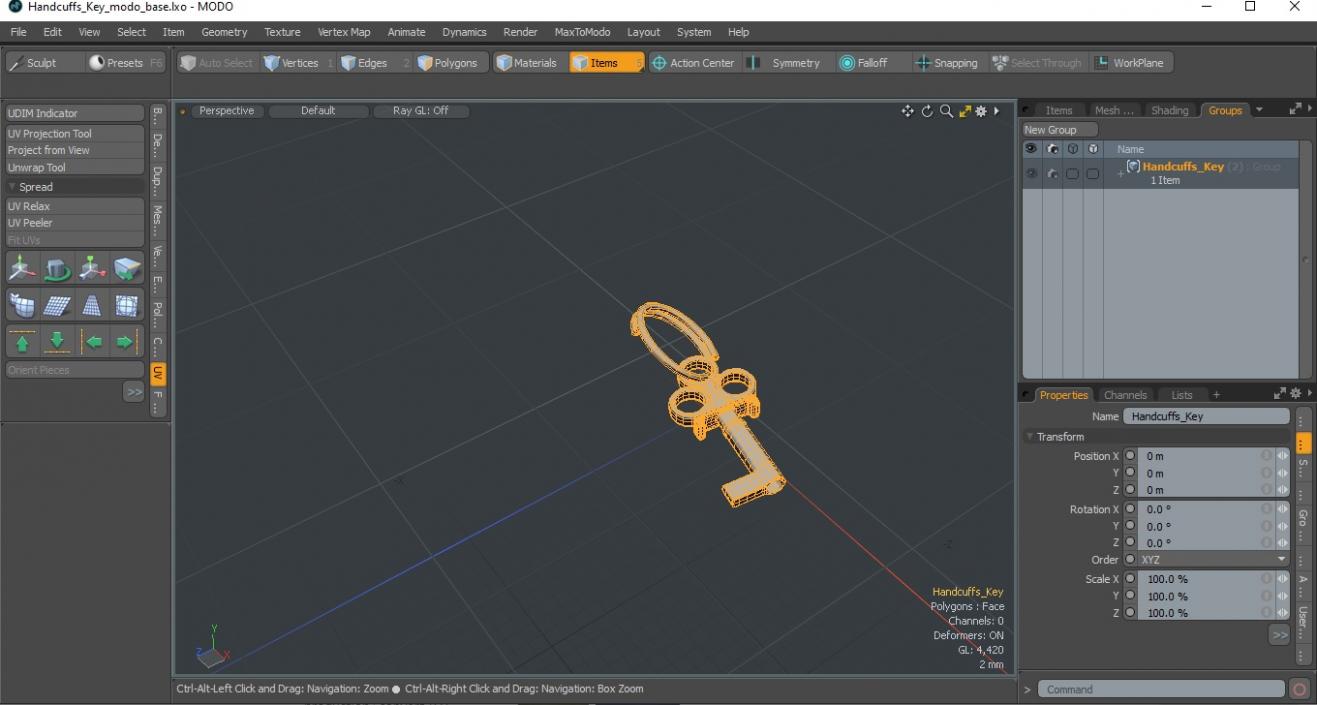 3D Handcuffs Key model