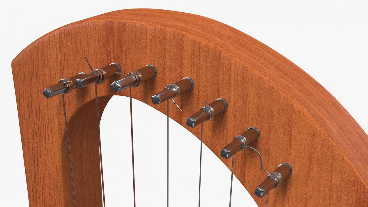 3D Donner DLH 001 Lyre Harp Mahogany model