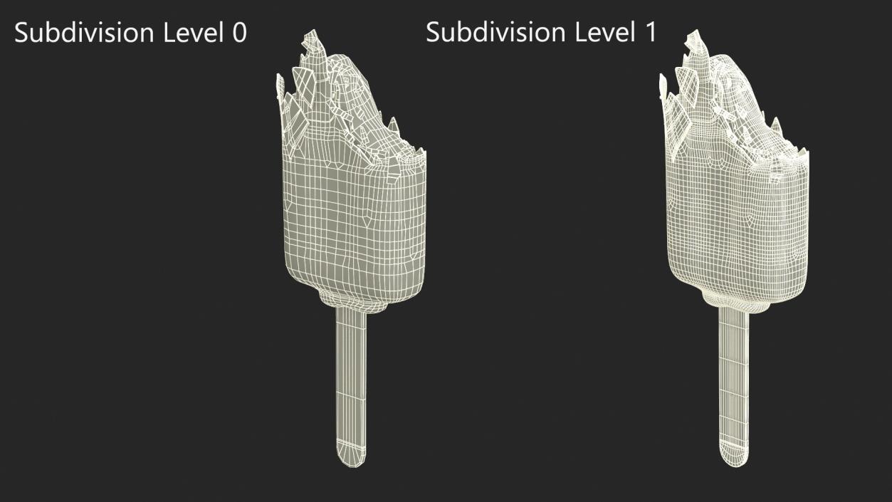 3D model Half of Strawberry Ice Cream Chocolate Covered Bar