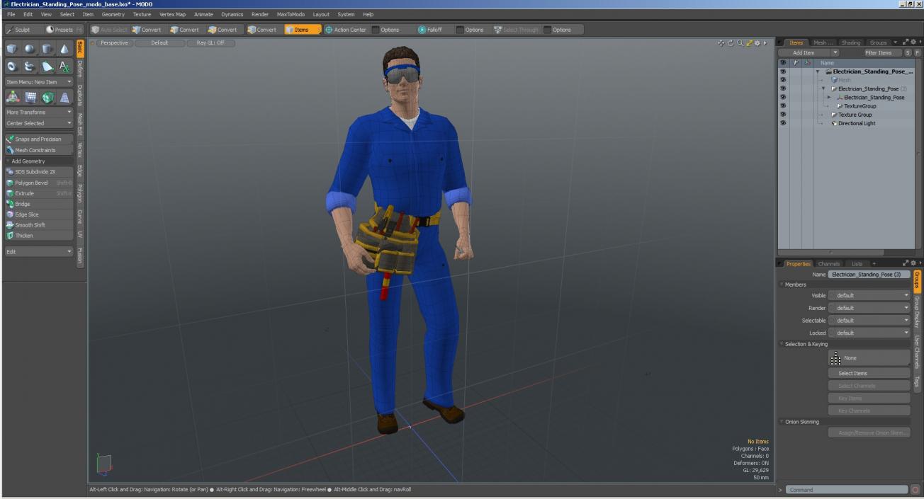 3D model Electrician Standing Pose