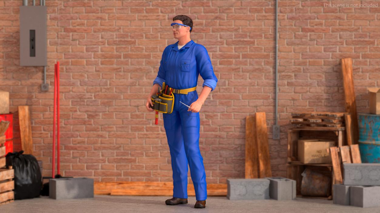 3D model Electrician Standing Pose