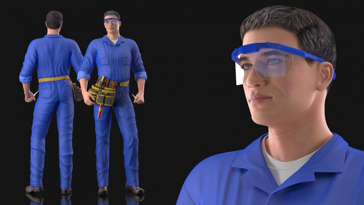 3D model Electrician Standing Pose