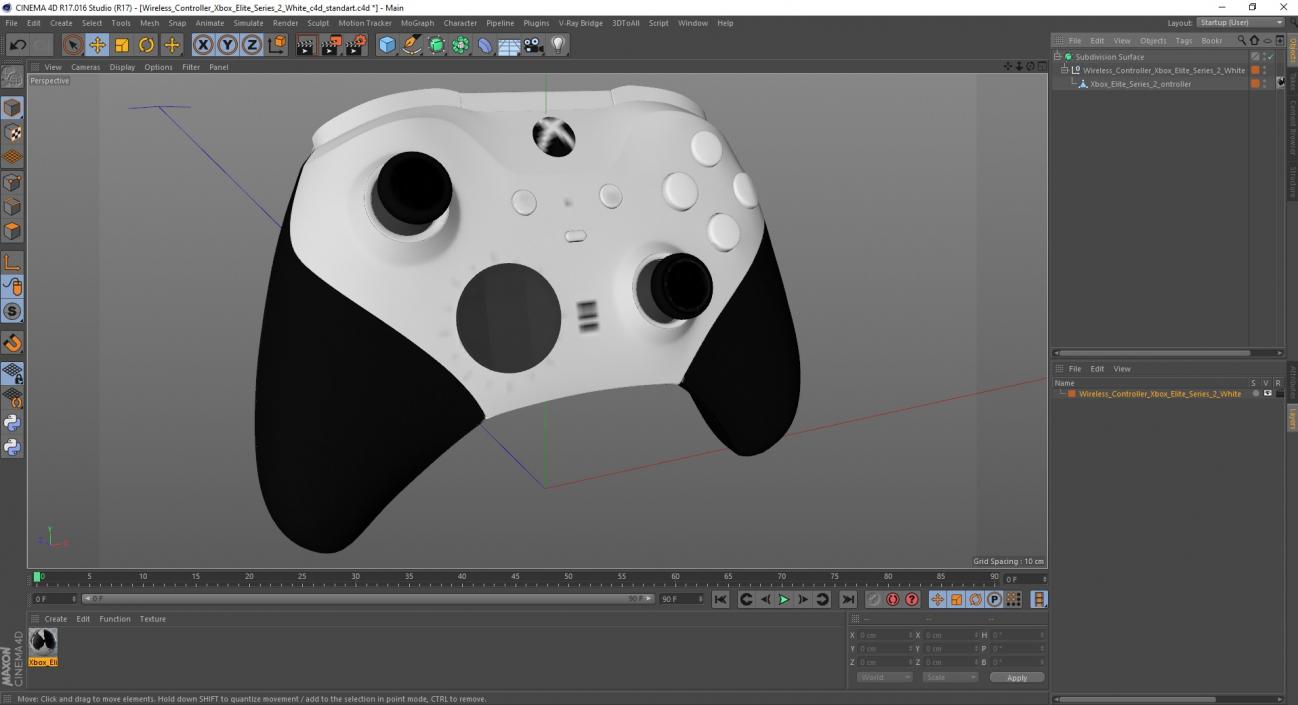 3D model Wireless Controller Xbox Elite Series 2 White