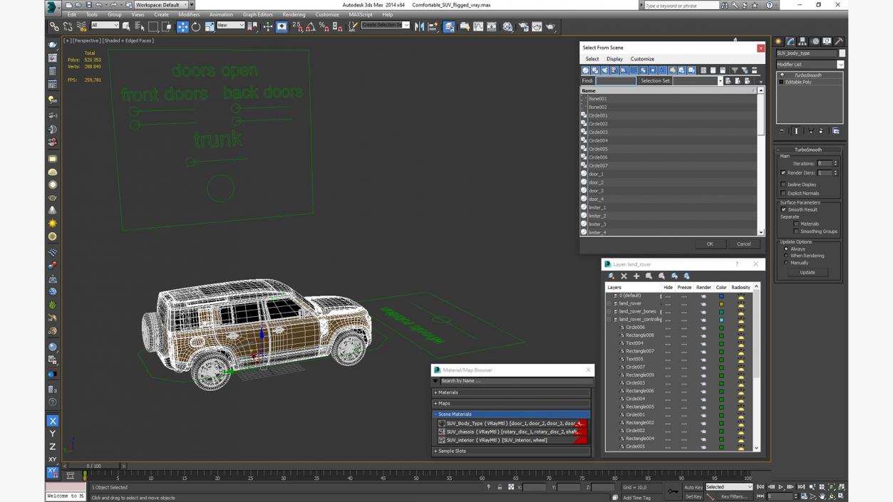 Comfortable SUV Rigged 3D