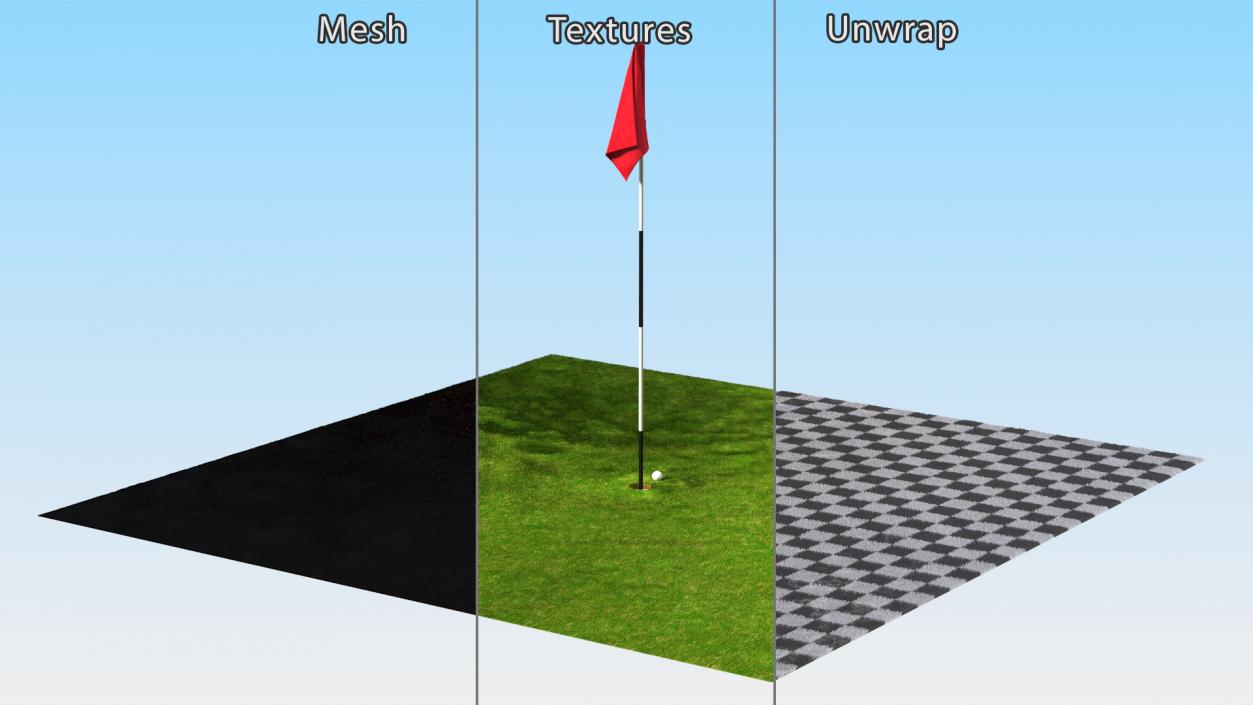 Golf Hole Place Fur 3D model