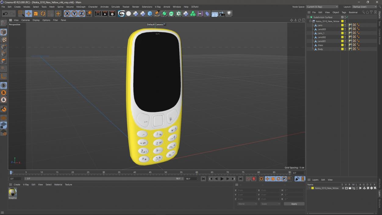 3D Nokia 3310 New Yellow