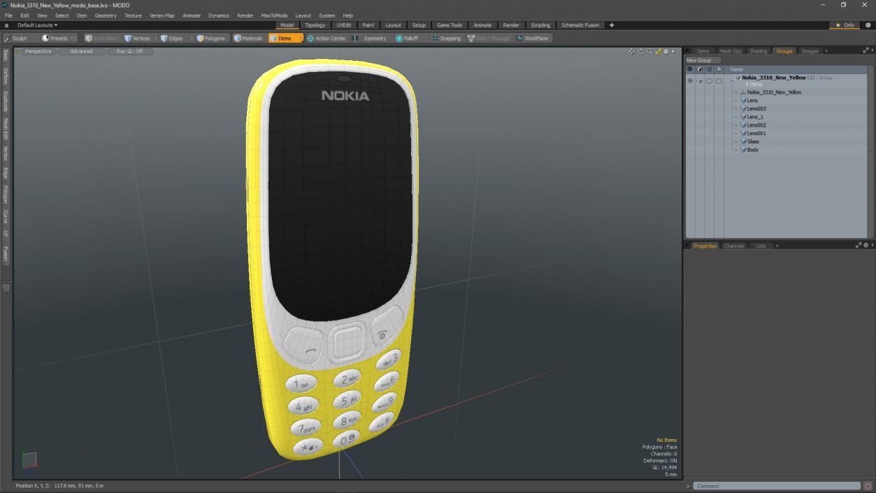 3D Nokia 3310 New Yellow