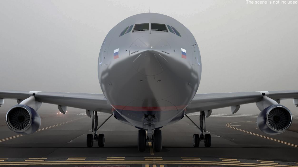 3D Aeroflot Cargo IL-96-400 Rigged