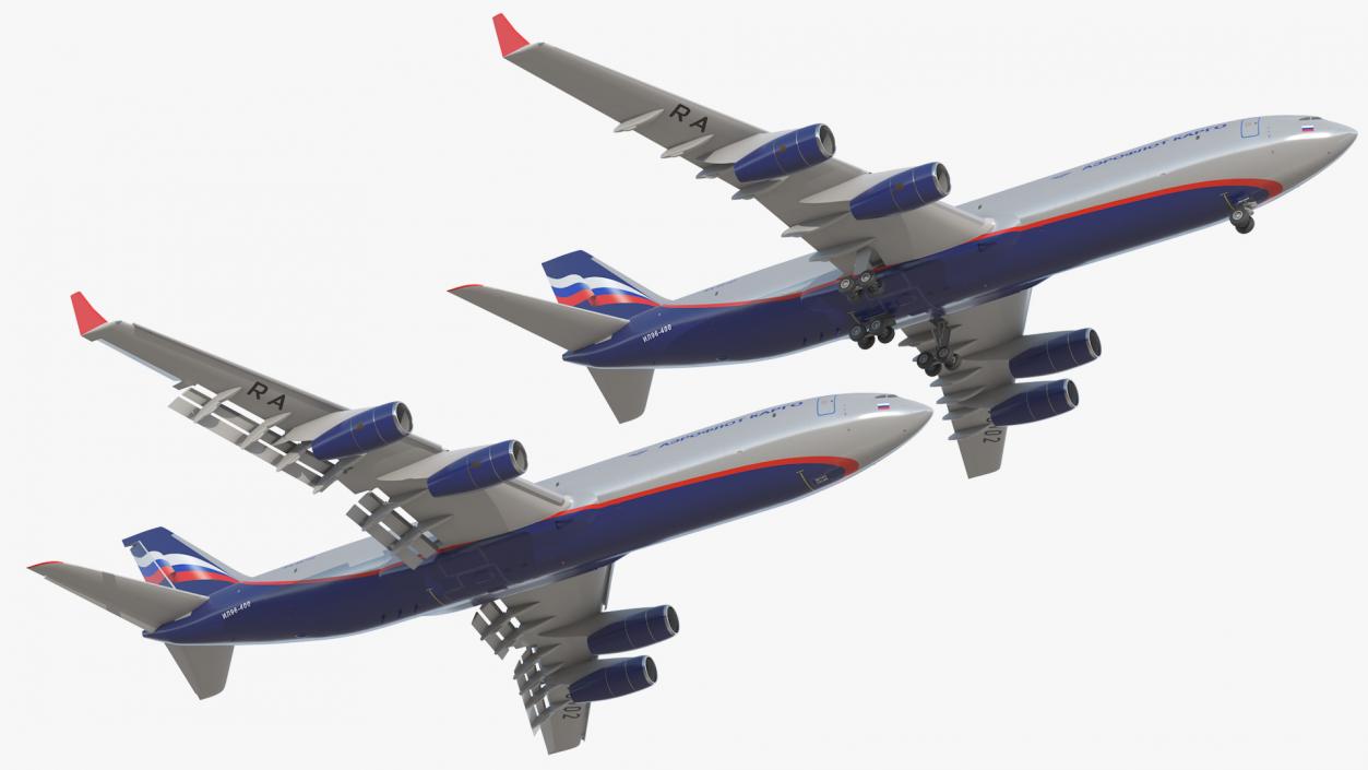 3D Aeroflot Cargo IL-96-400 Rigged