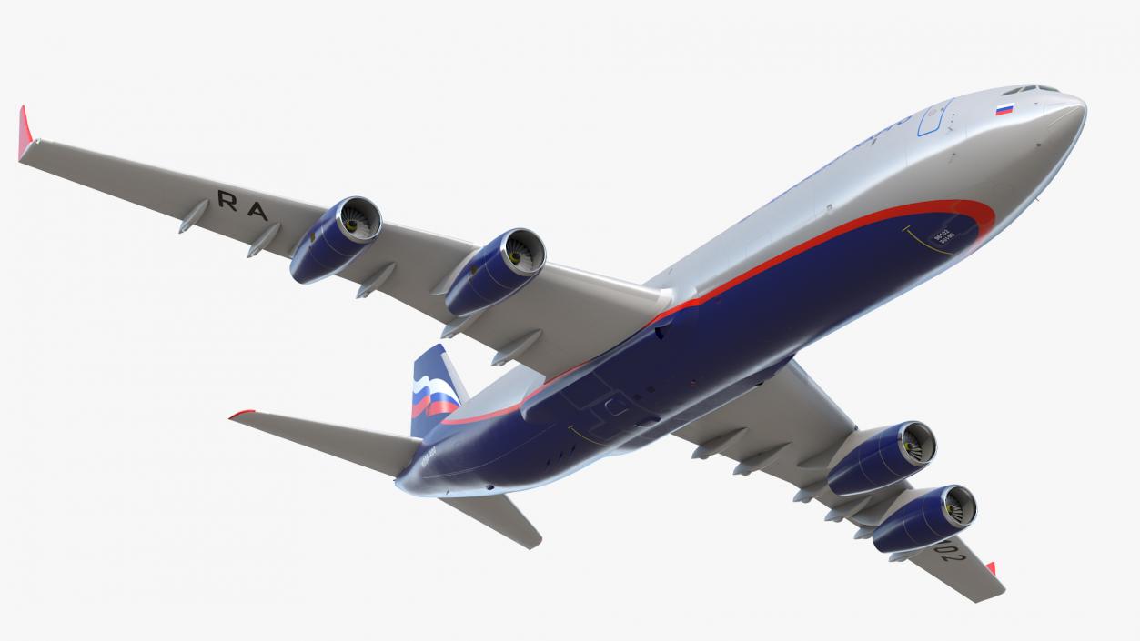 3D Aeroflot Cargo IL-96-400 Rigged