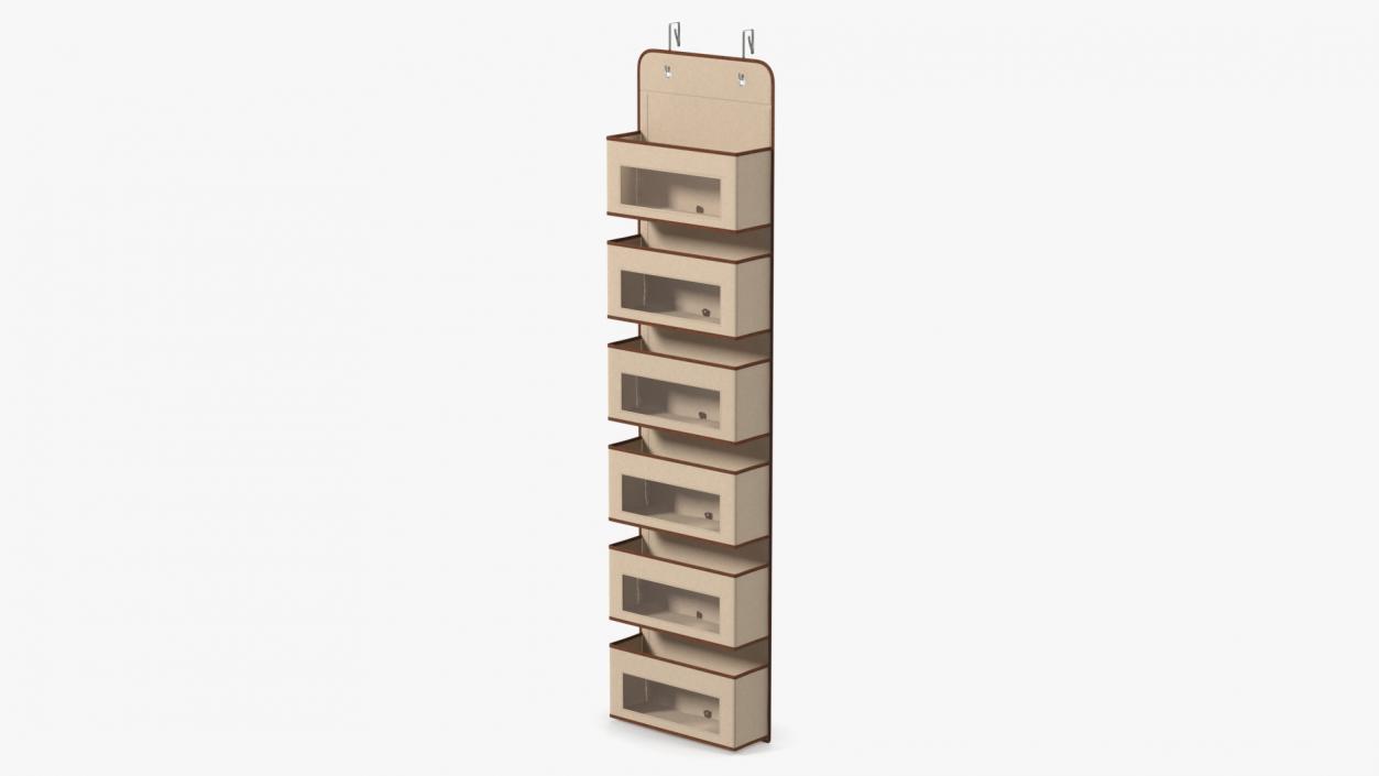 Wall Mount Organizer with Pockets Beige 3D model