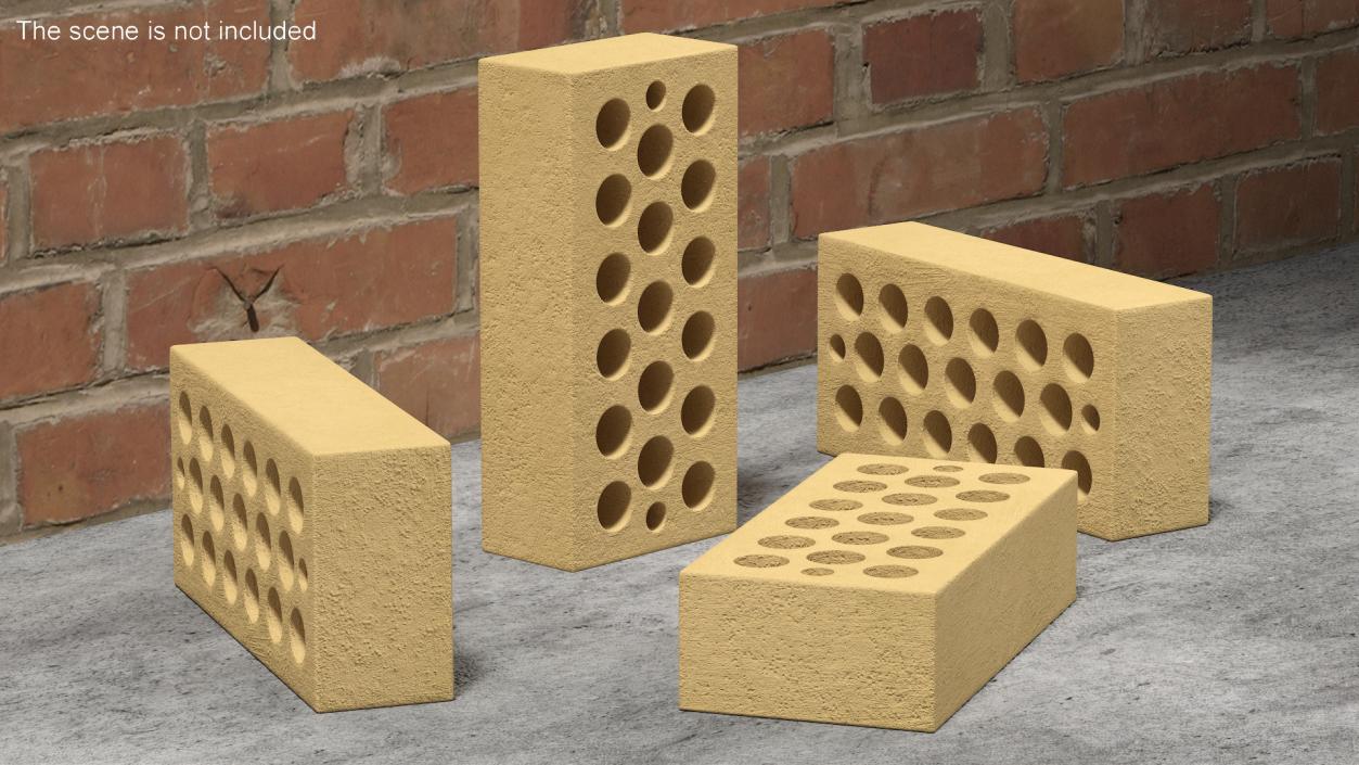 3D model Hollow Ochre Calcium Silicate Block