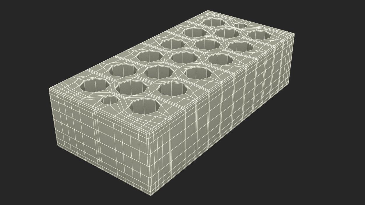 3D model Hollow Ochre Calcium Silicate Block