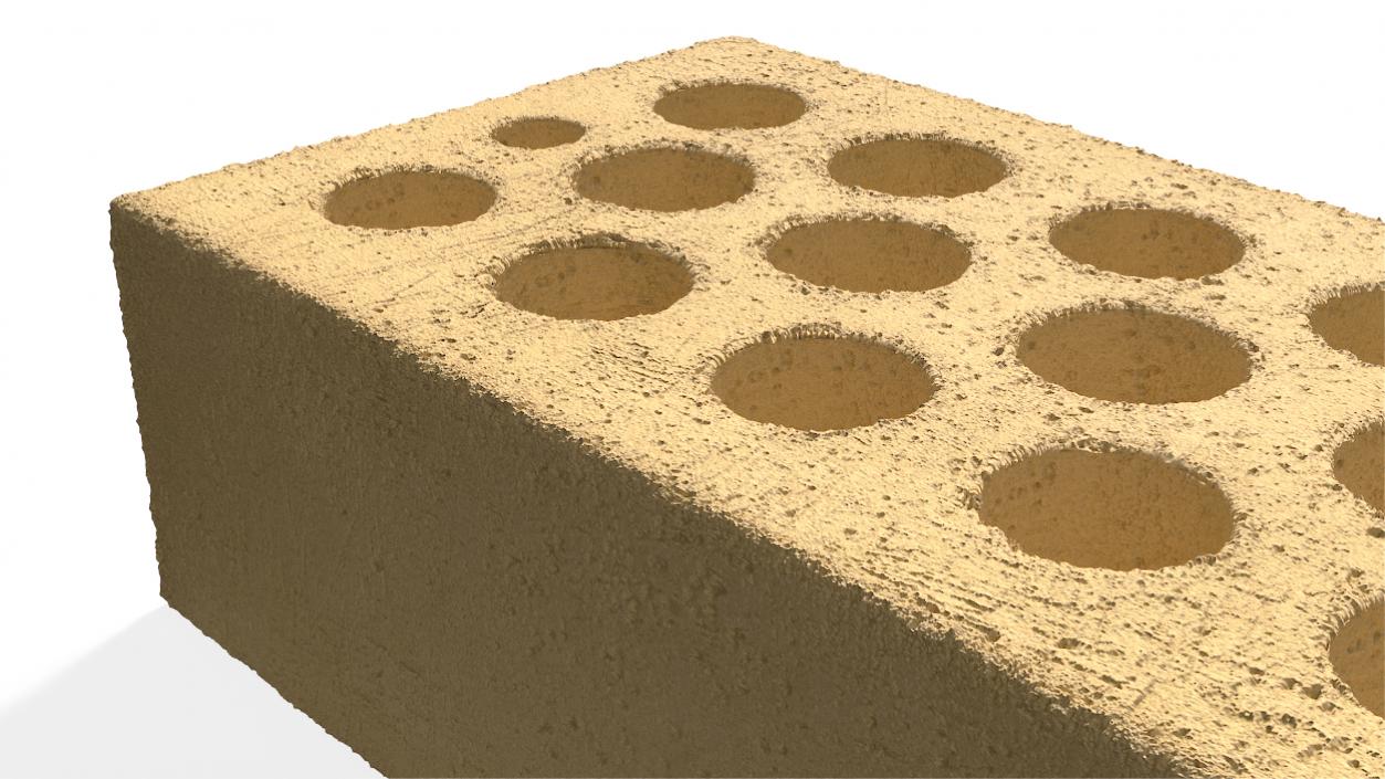 3D model Hollow Ochre Calcium Silicate Block