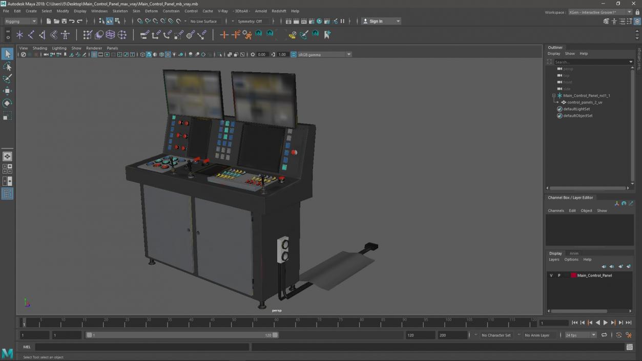 3D Main Control Panel model