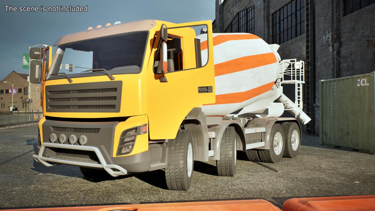 Concrete Mixer Truck Rigged 3D