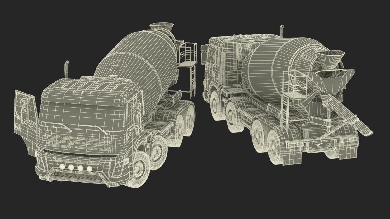 Concrete Mixer Truck Rigged 3D