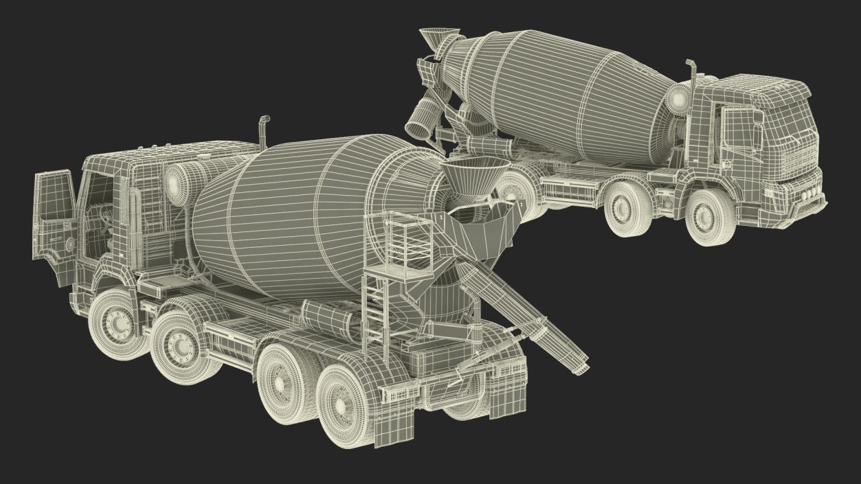 Concrete Mixer Truck Rigged 3D