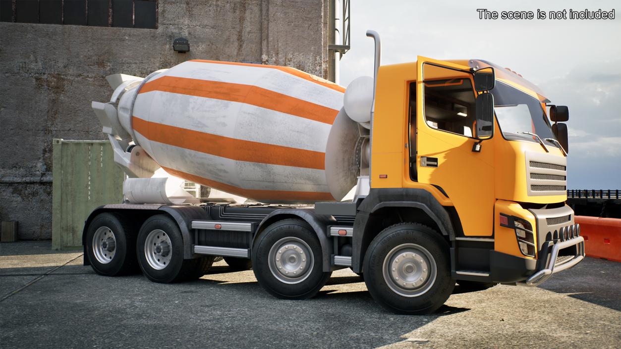 Concrete Mixer Truck Rigged 3D