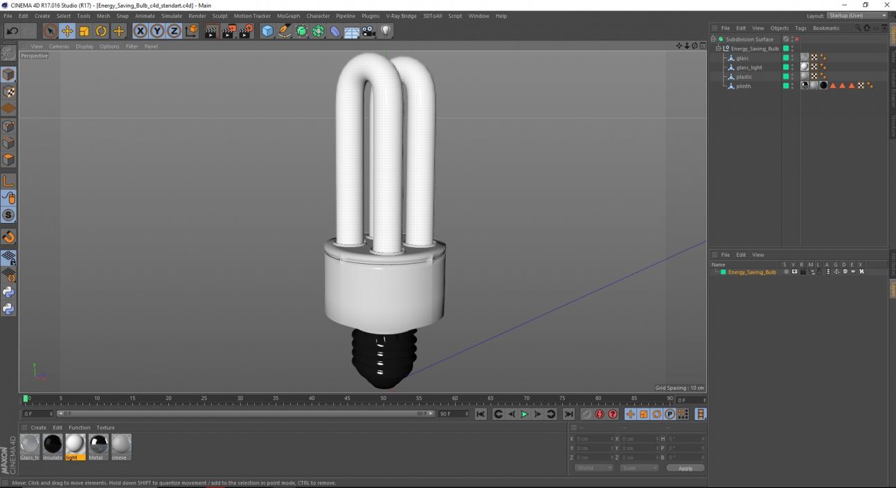 3D Energy Saving Bulb model