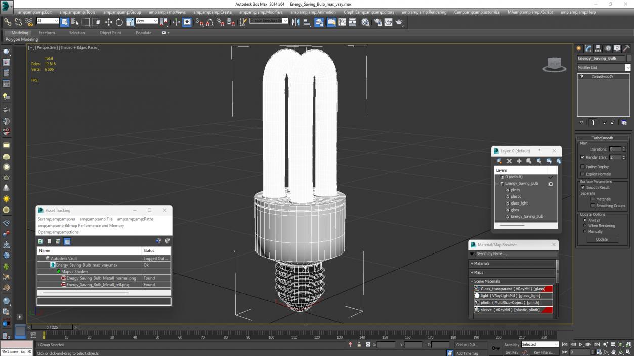 3D Energy Saving Bulb model