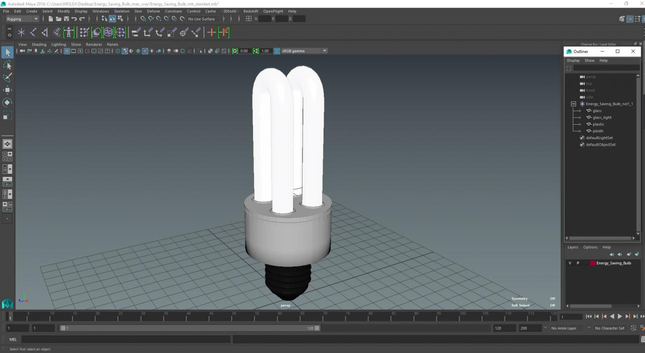 3D Energy Saving Bulb model