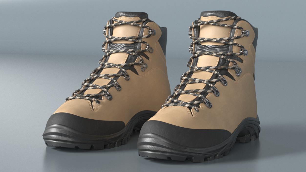 Boots for Hiking Beige 3D