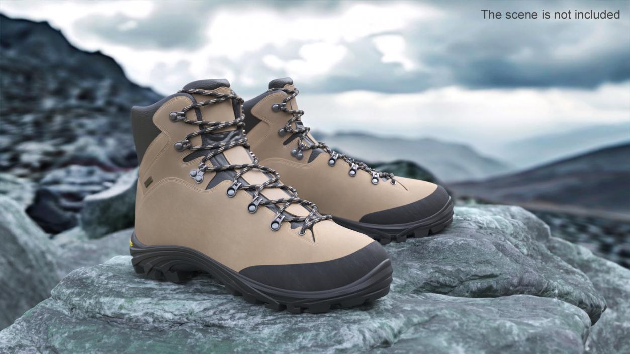 Boots for Hiking Beige 3D