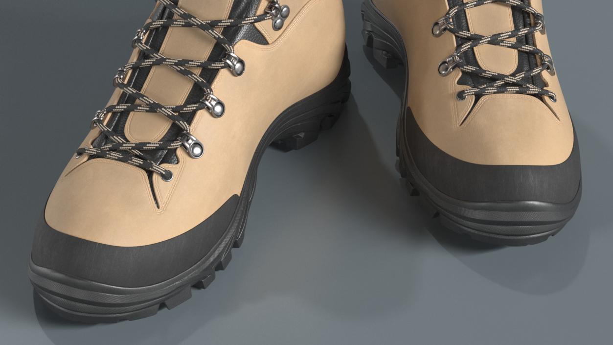 Boots for Hiking Beige 3D