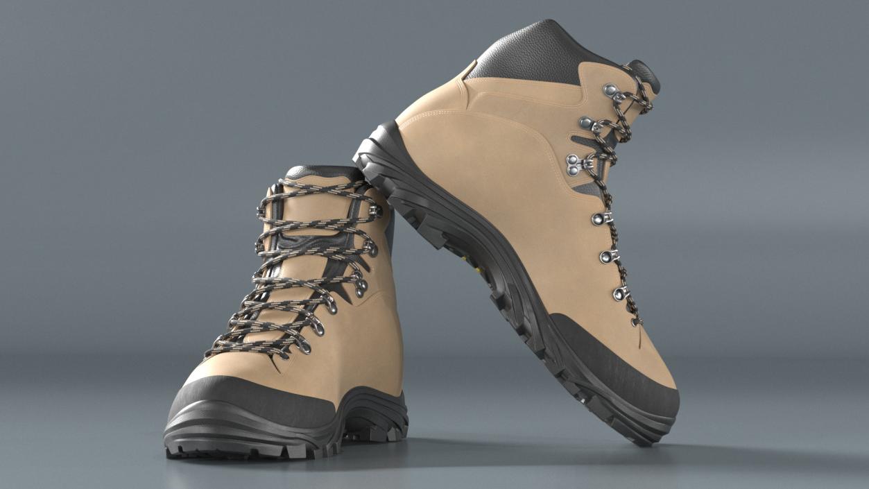 Boots for Hiking Beige 3D