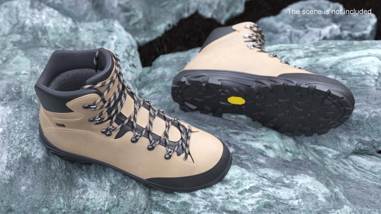 Boots for Hiking Beige 3D