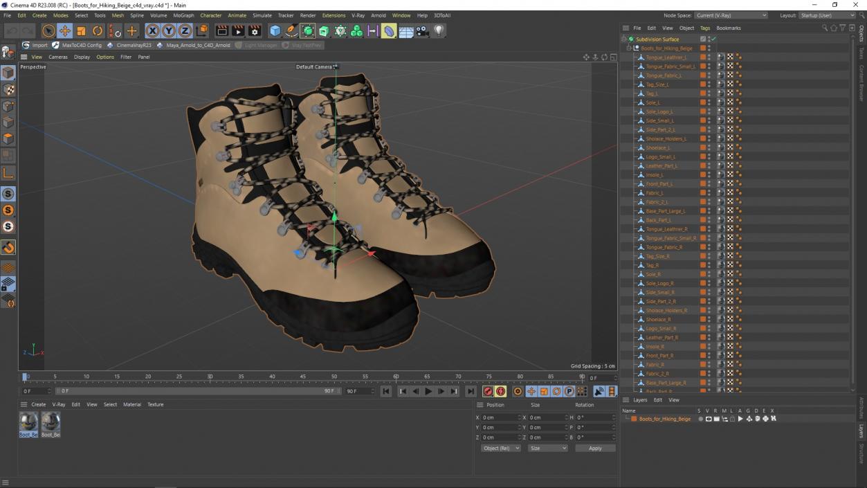 Boots for Hiking Beige 3D