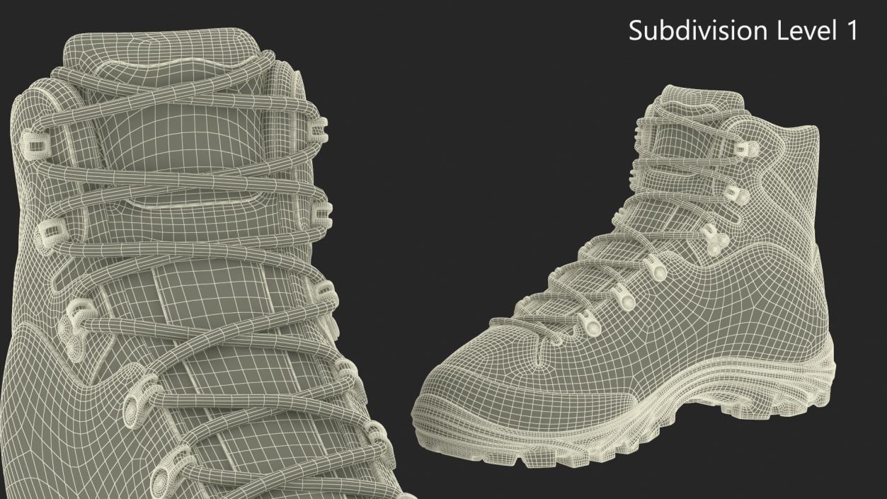 Boots for Hiking Beige 3D