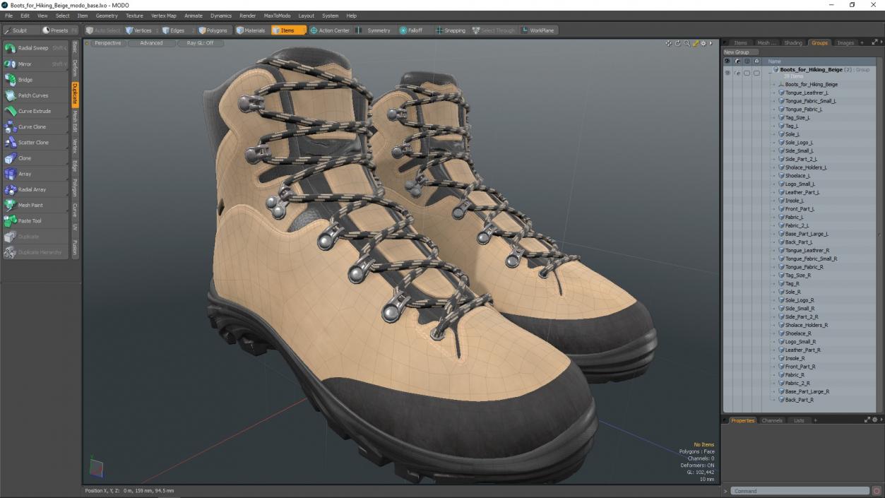 Boots for Hiking Beige 3D